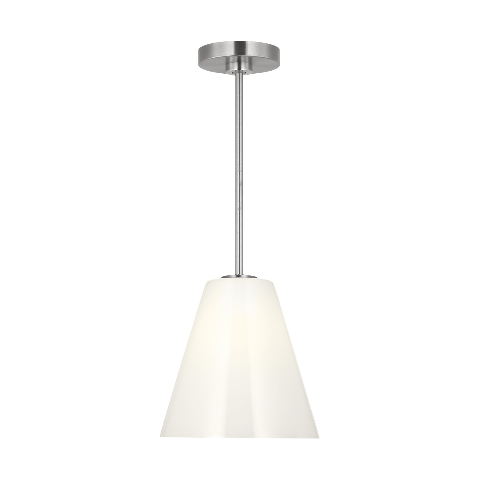 Hayden One Light Pendant, Brushed Nickel, White
