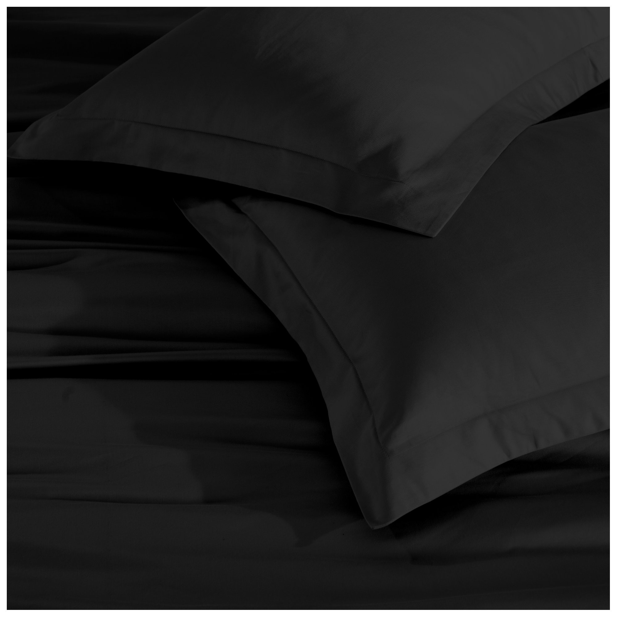 Duvet Cover Set, Black, Full/Queen Duvet Cover + 2 Pillow Sham