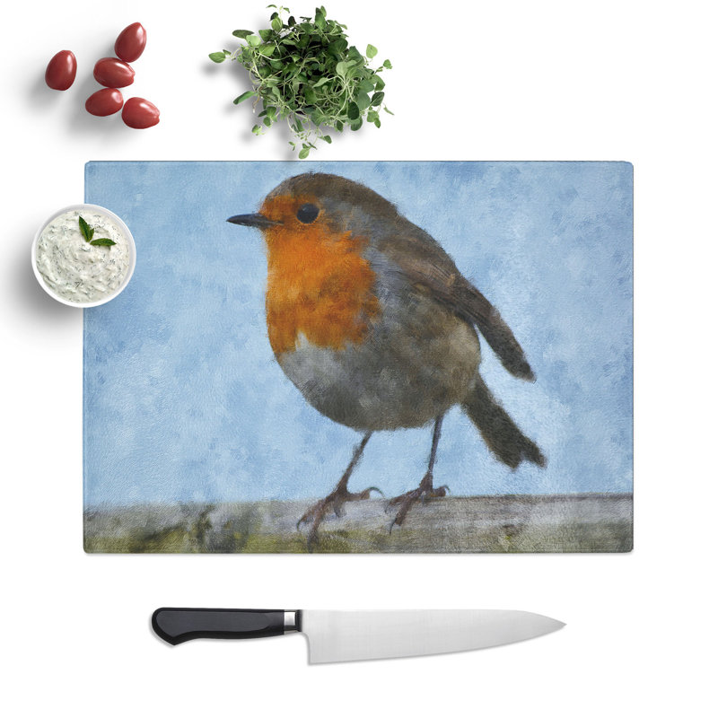 Robin Bird Vol.1 Painting Chopping Board, 0.4cm H x 28.5cm W x 39cm L