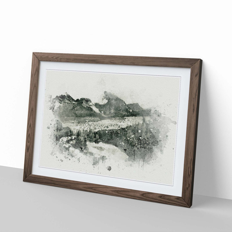 Train Through Canada in Abstract - Framed Print, Walnut, 35cm H x 50cm W x 2cm D