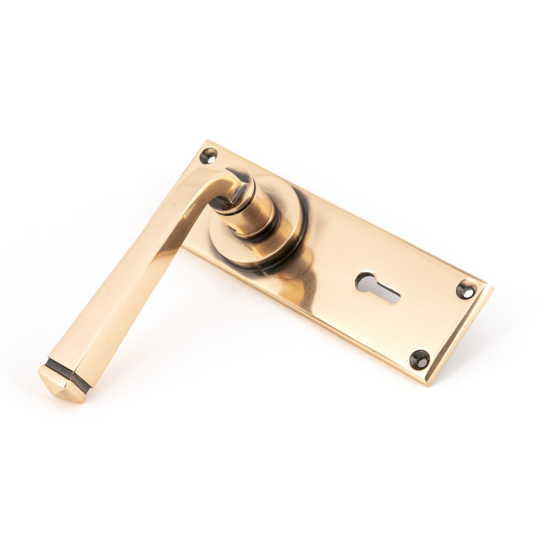 Polished Bronze Avon Lever Lock Set, Polished Bronze