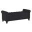Banc de rangement contemporain en tissu avec accoudoirs à boutons et accoudoirs roulés, gris foncé-33540312