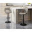 Upholstered PU Leather Bar Stools Modern Swivel Counter Stool with Hollow Backrest for Home Bar Kitchen-1777060144