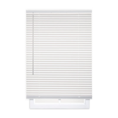 Premium Cordless 1 Inch Room Darkening Vinyl Mini Blind, 33.5"W x 64"H, White