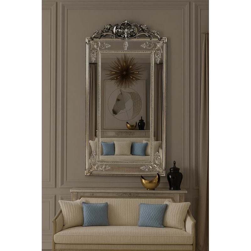 Miroir décoratif, 72 po x 36,2 po, Argent argent