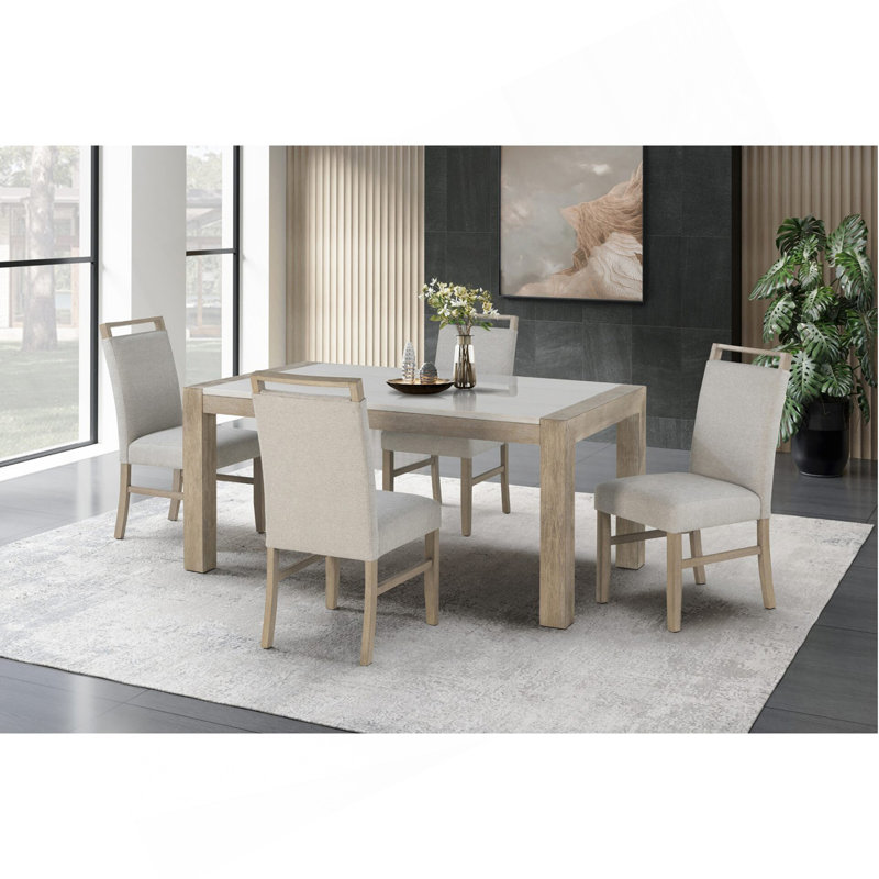 REAL MARBLE DINING TABLE AND CHAIR SET