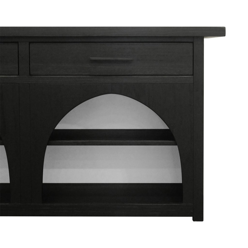 Grayson Black Wood Console Table with Storage