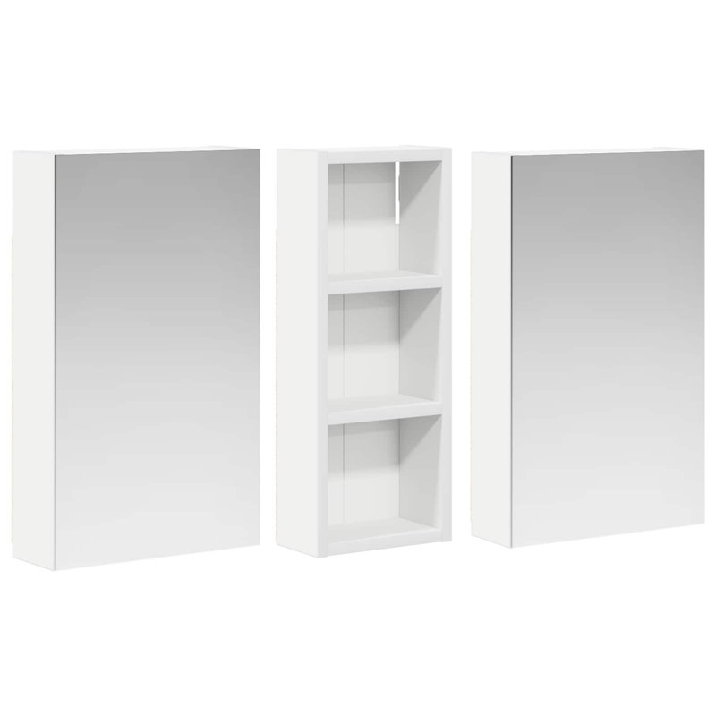W H Wall Mounted Required Medicine Cabinet Mirror 6, White, 50cmH x 80cmW x 10.5cmD