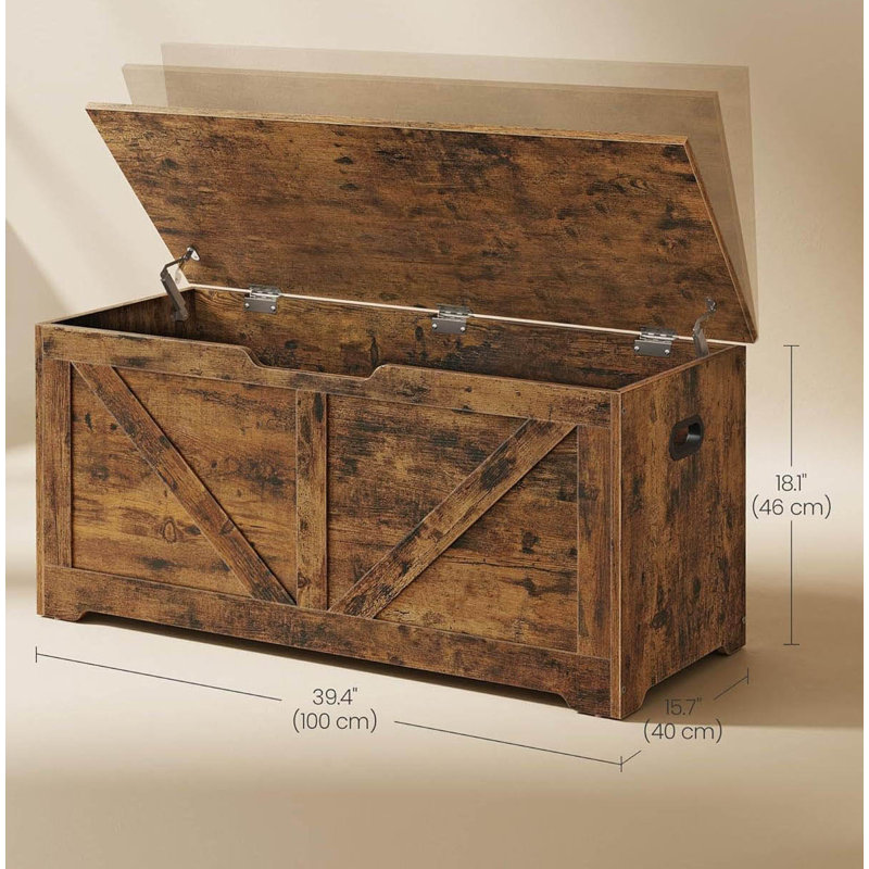 Wood Storage Bench, Brown