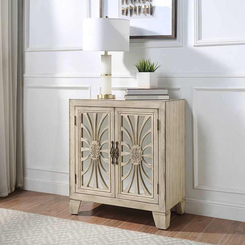Console Table, With Mirrored Doors
