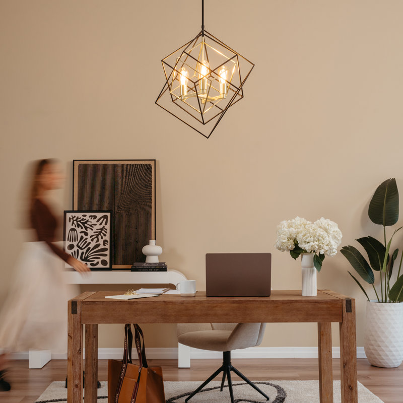 Lustre moderne Mid-Century Artika Sowell, noir et or