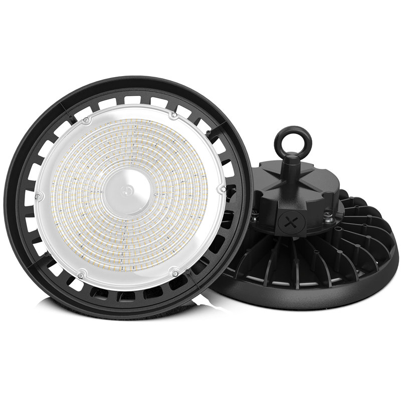 Black Aluminum UFO LED High Bay Light with Clear Glass Lens