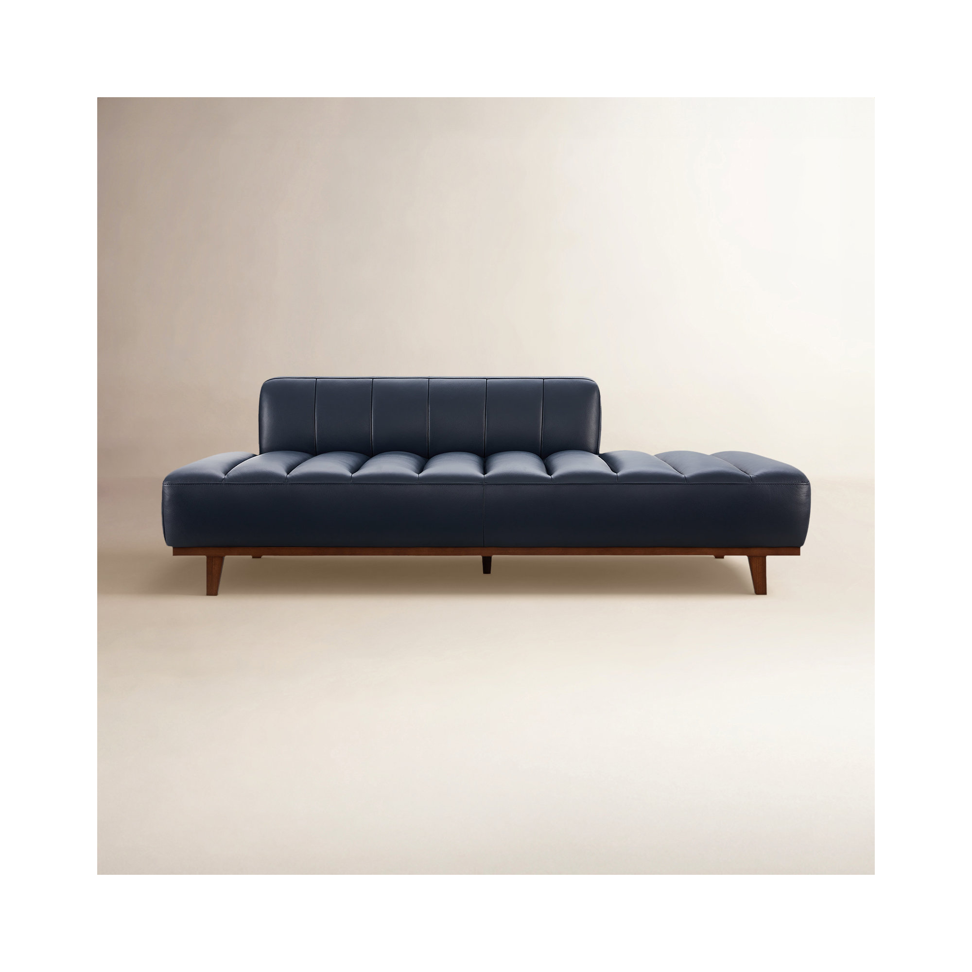 Novi Genuine Leather Upholstered Daybed, Florida Blue Genuine Leather