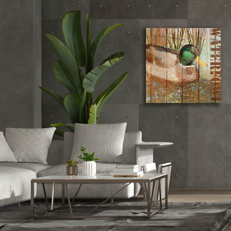 «Open Season Mallard» par Art Licensing Studio, art mural sur toile, H 37 po x l 37 po x P 1,5 po