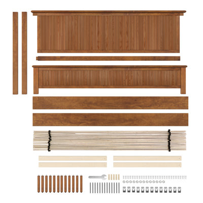 Natalie Solid Wood Platform Bed With Reeded Headboard