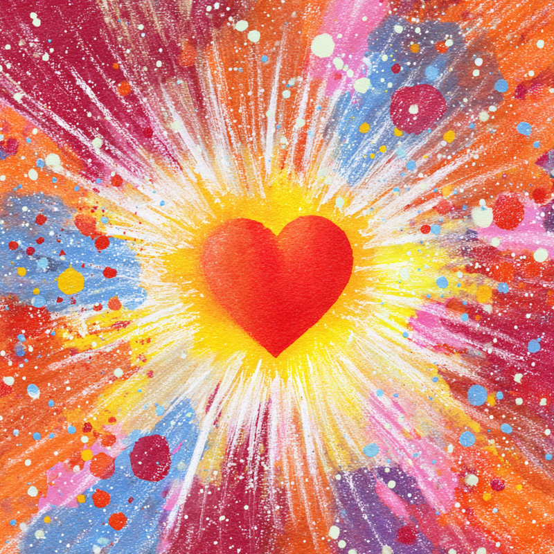 Art mural Radiant Love Burst, 20 po L x 20 po H x 1,5 po P