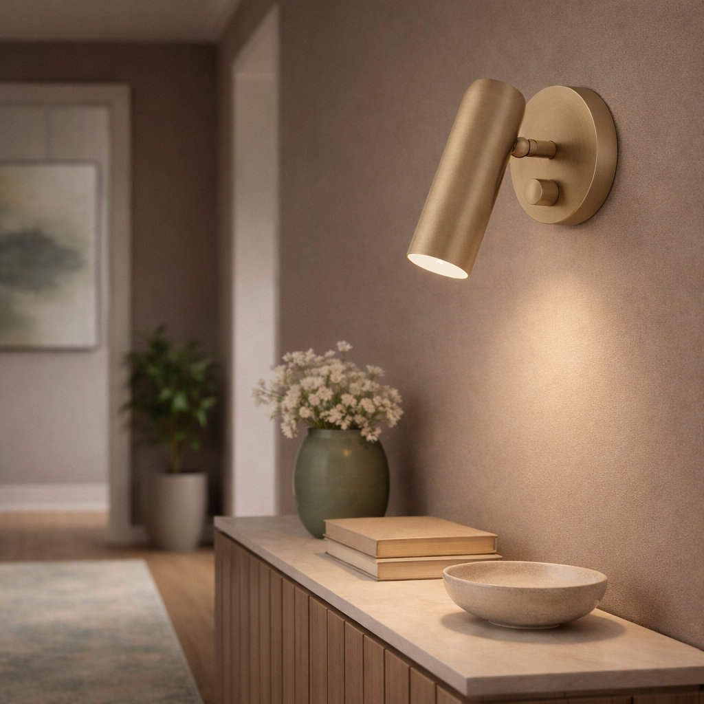 Arla Single Light Dimmable LED Wall Sconce, Heritage Brass
