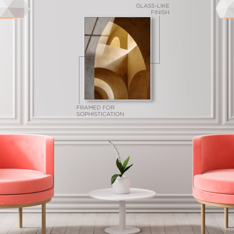 Honeyed Vaults I High-Gloss Frameless Acrylic Glass Wall Art Abstract Print by Oliver Gal, Ready to Hang, 16 x 20