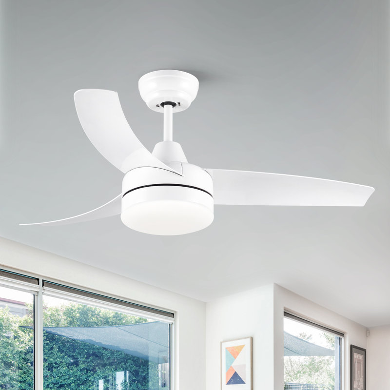 Small-CF 42'' Ceiling Fan with LED Lights, White