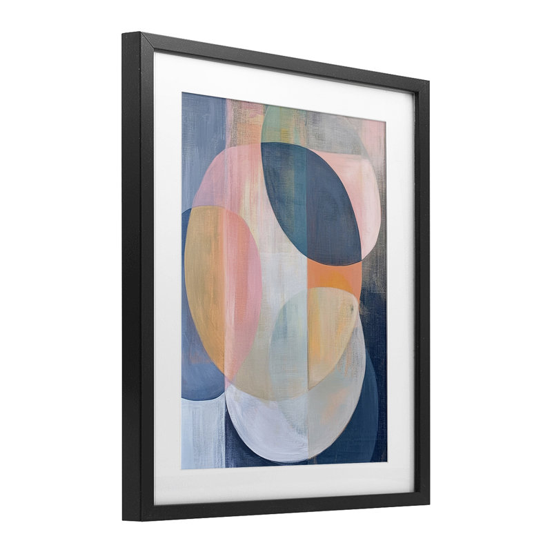 «Pastel Round Geometrics», reproduction encadrée sous verre, conception de Ramona Murdock, H 21 po x l 17 po