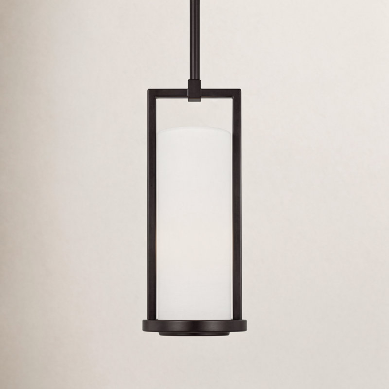 Tuomo 1 - Light Cylinder Pendant, Aged Iron, 12.5" H x 5.13" W x 5.13" D