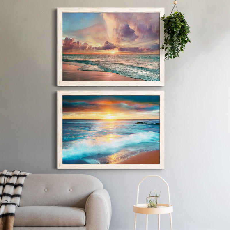 Copper Beach - Ensemble de 2 photos sur toile tendues, Cadre blanc, H 37,5 po x l 55 po x P 1,5 po