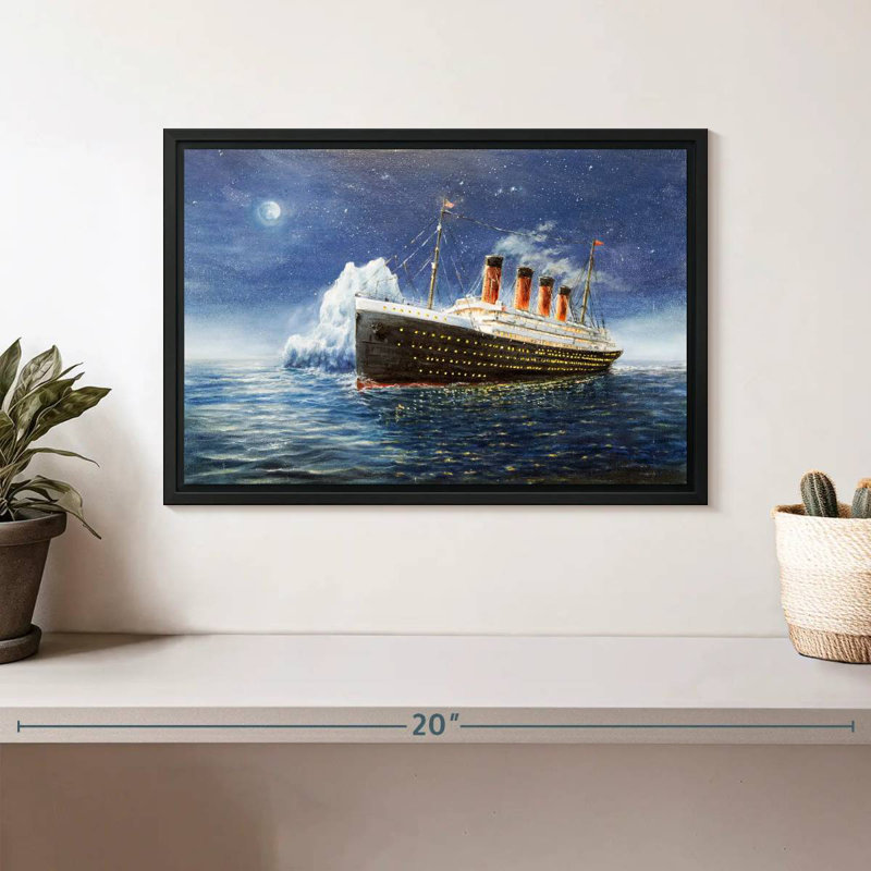 Titanic, Cadre flottant noir, 13 po x 9 po