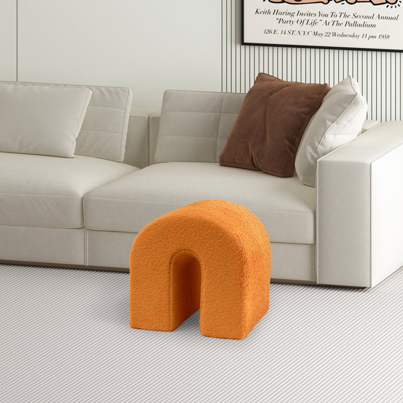 Teddy Boucle N-Style Ottoman, Orange