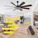 72" Indoor Ceiling Fan with LED Light Kit and Remote Control, Reversible 8-Blades, 6 Speeds, Timer, 3 Color Temperatures