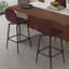 Ensemble de 2 tabourets de bar pivotants modernes avec sièges rembourrés en polyuréthane et pieds en métal