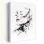 Abstract Sketch Of A Woman's Face With Vibrant Pink Lips And Dynamic Lines by Rafal Kulik - Wrapped Canvas Print-1656877638