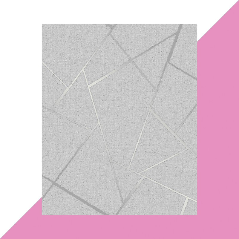 Fractal 10m x 53cm Wallpaper Roll, Silver