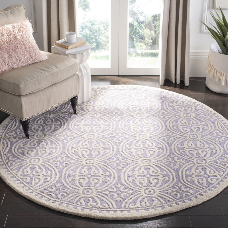 Tapis lavande / ivoire Canace, Rond 6 pi