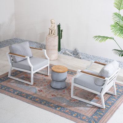 2 - Person Patio Dining Set With Ice Bucket Table , Cushions Included