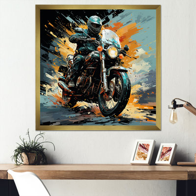 Motocyclette sur toile