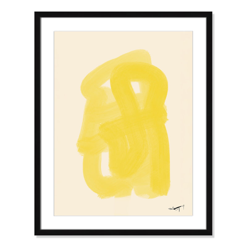 «Matin Dete Print» par N.Atelier, H 29,5 po x l 23,5 po x P 1,25 po, Reproduction encadrée noire avec passe-partout