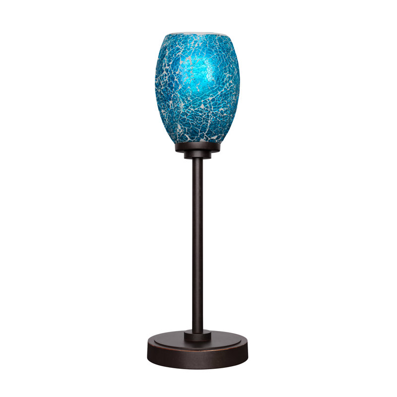 Aneka Accent Lamp Shown With 5" Turquoise Fusion Glass, Turquoise, Dark Granite