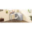 Lit simple gris avec bureau ajustable multi-directions et coussin pliable, convient aux espaces invités dans les petits appartements, facile à assembler et repositionnable, espaces de vie élégants, limite de poids de 500 lb