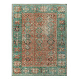 Distressed Homage Hand Knotted Wool Geometric Area Rug