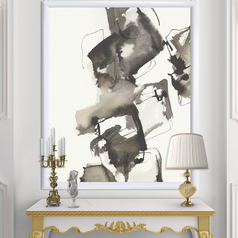 Geometric Glam Square II - reproduction d'art sur toile encadrée, Cadre blanc, H 20 po x l 12 po x P 1po