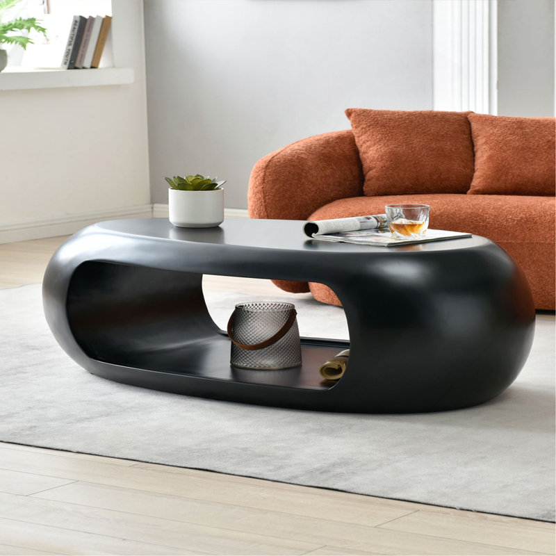 Table basse 48,42 po, Noir, H 18,11 po x L 48,42 po x l 25,19 po