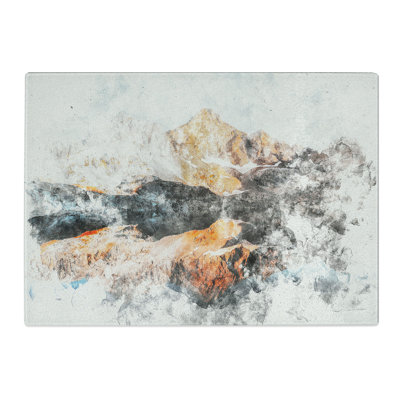 Tempered Glass Reflection of the Alps Chopping Board