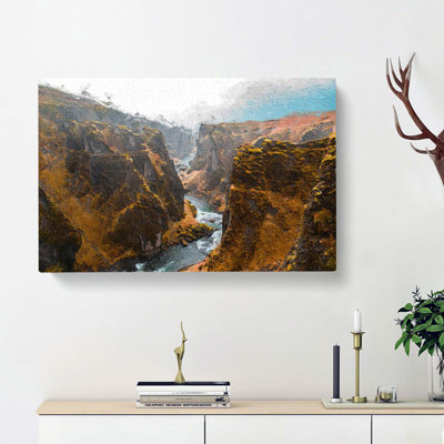 Canyon In Iceland - Wrapped Canvas