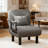 Upholstered 3-in-1 Convertible Linen Sleeper Chair-290573187