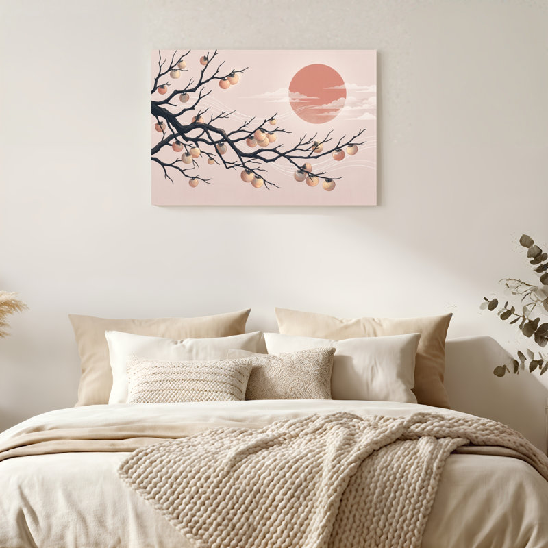 «Gallery Wrap», art mural sur toile pour le salon, la chambre à coucher, le bureau ou le vestibule - décoration murale décorative avec arbre persimmon