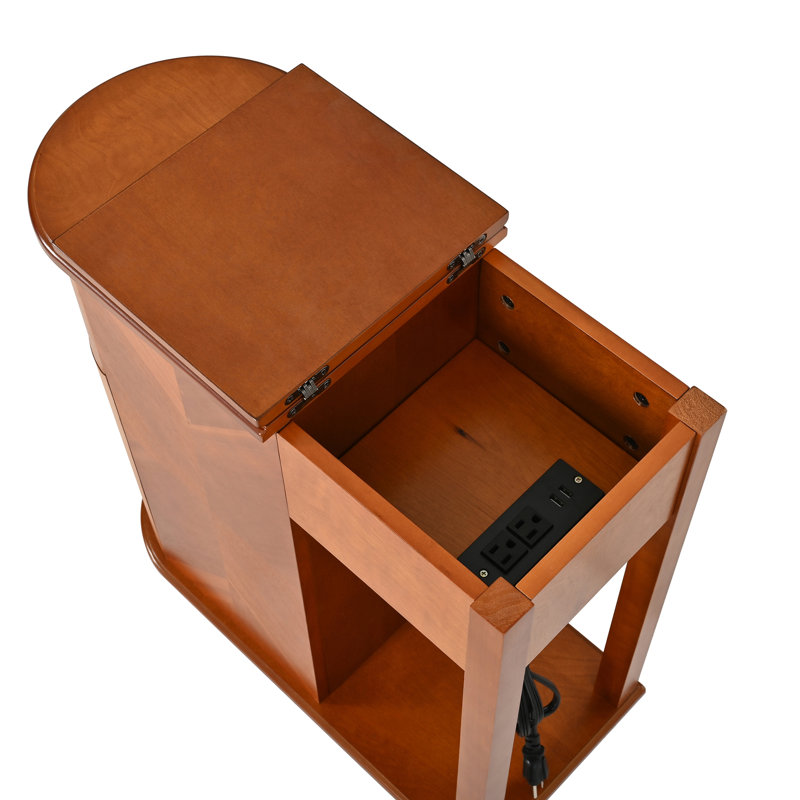 Table d'appoint moderne avec tiroir porte-gobelet dissimulé