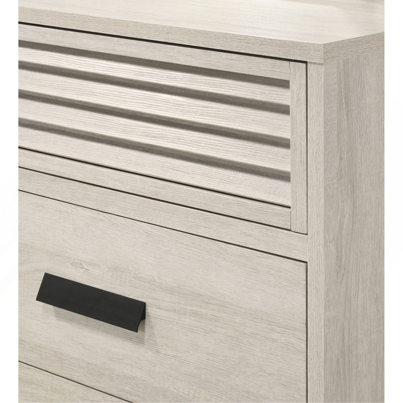 Mobilier de chambre à coucher 1 pièce à 5 tiroirs avec poignées à persiennes
