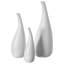 Ensemble de 3 vases de table en céramique blanche Sydalee