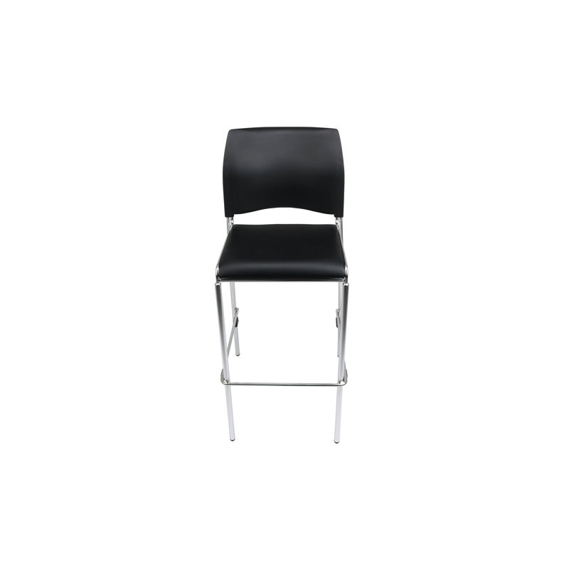 Jody Vinyl Stack Stool, Bar Stool (30" Seat Height), Black