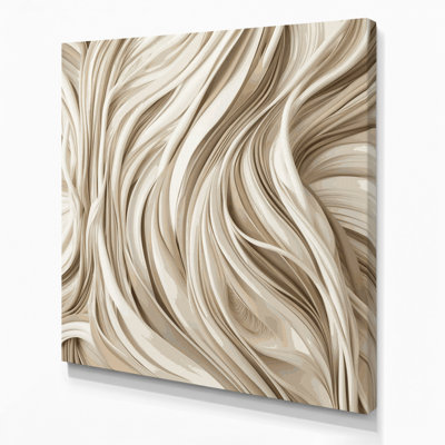 Abstract Shapes 3 Beige Canvas Wall Art